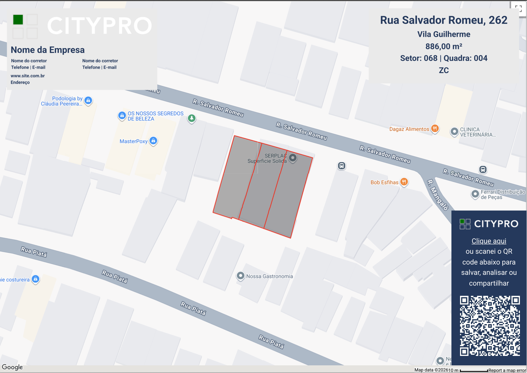 PDF de terreno para compartilhar com clientes